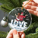 Christmas,Love,Gift For Couples,Gift For Husband,Gift For Wife,Anniversary,Wedding - Love Forever Christmas Couple - Personalized Circle Glass Ornament