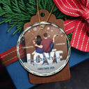 Christmas,Love,Gift For Couples,Gift For Husband,Gift For Wife,Anniversary,Wedding - Love Forever Christmas Couple - Personalized Circle Glass Ornament