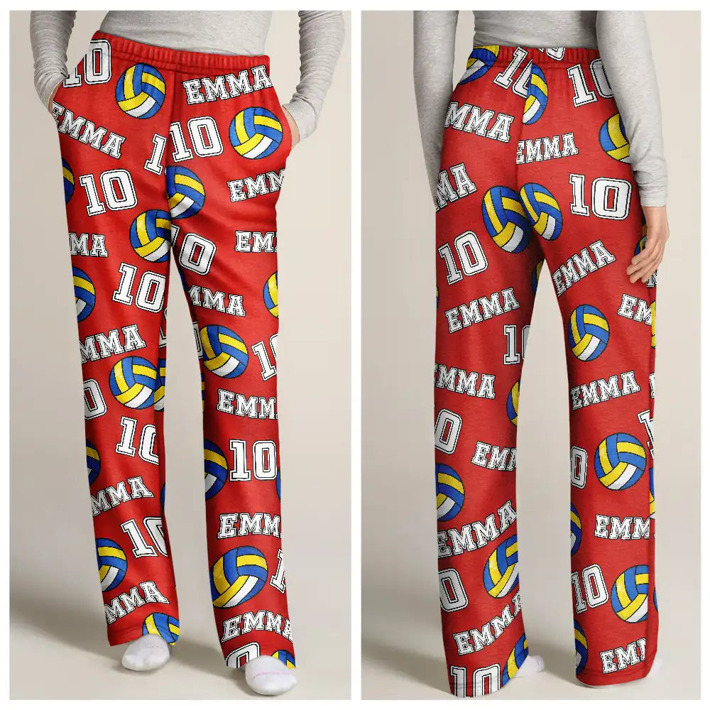 Sport Dad, Baseball, Softball, Basketball, Football, Golf - Colorful Sports Pattern Baseball Volleyball Basketball - Personalized Pajama Pants