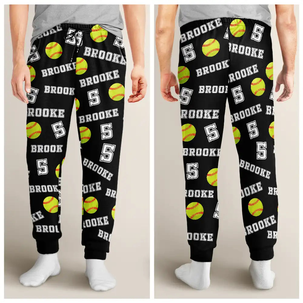 Sport Dad, Baseball, Softball, Basketball, Football, Golf - Colorful Sports Pattern Baseball Volleyball Basketball - Personalized Pajama Pants