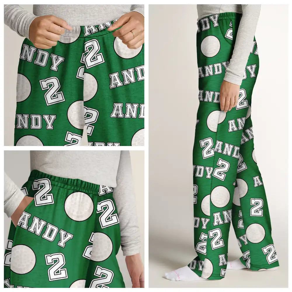 Sport Dad, Baseball, Softball, Basketball, Football, Golf - Colorful Sports Pattern Baseball Volleyball Basketball - Personalized Pajama Pants