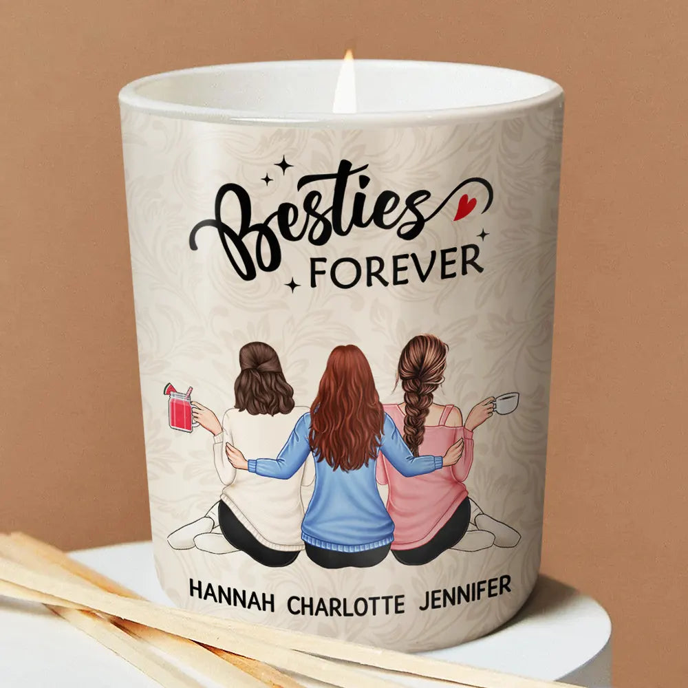 Gift For Bestie,Gifts For Colleagues,Funny - Our Friendship Is Like This Candle Besties - Personalized Scented Candle With Wooden Lid