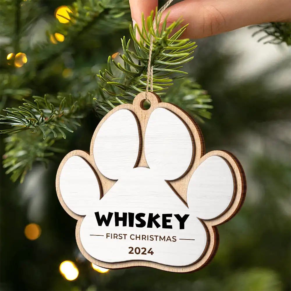 Dog Lovers, Cat Lovers, Pet Lovers - Dog Bone Cat Pet Christmas - Personalized 2-Layered Wooden Ornament