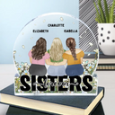 Gift For Sibling,Gift For Sisters,Gift For Bestie,Happy - Bestie Sisters Forever Loving - Personalized Round Shaped Acrylic Plaque