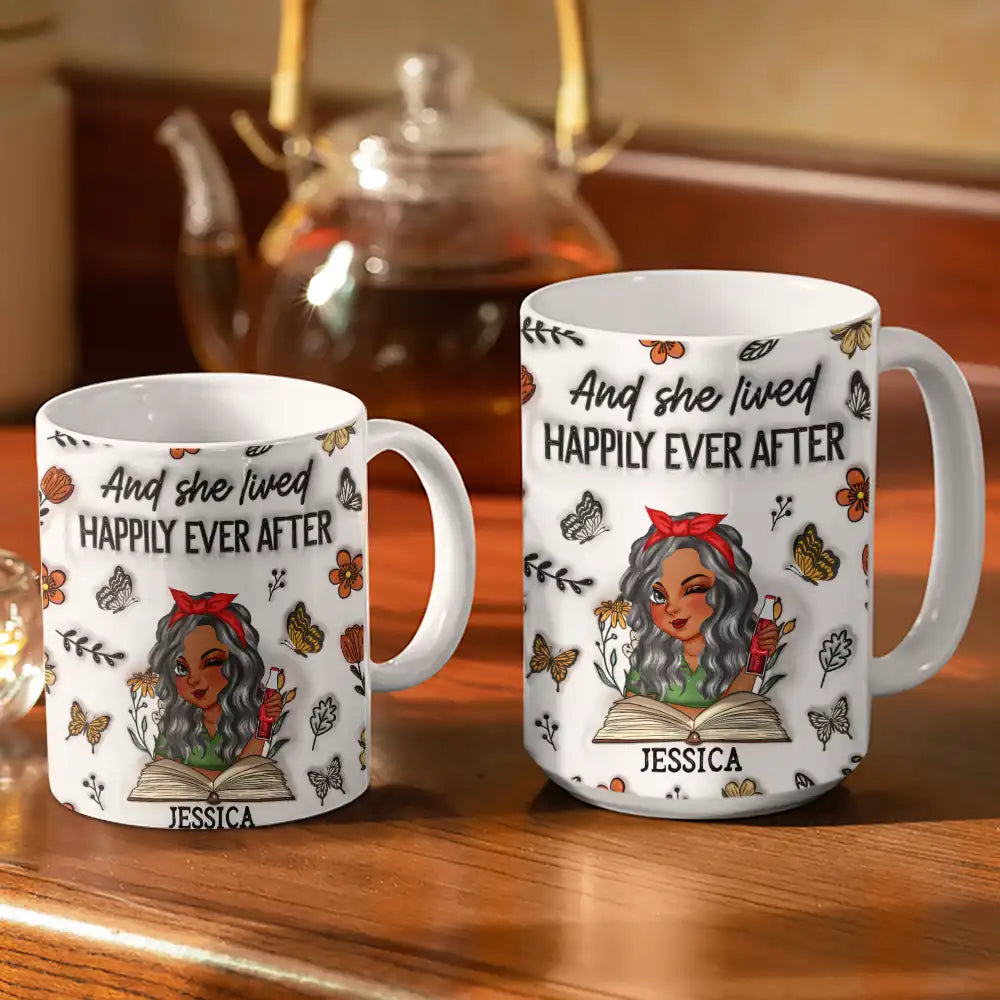 Reading, Gift For Yourself, Gift For Women, Gift For Daughter - Just One More Chapter Reading - 3D Inflated Effect Printed Mug, Personalized White Edge-to-Edge Mug