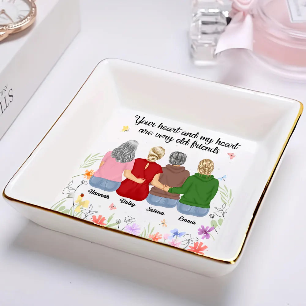 Gift For Bestie, Gift For Sisters, Gifts For Colleagues - Your Heart And My Heart Are Very Old Friends Friendship - Personalized Ring Dish
