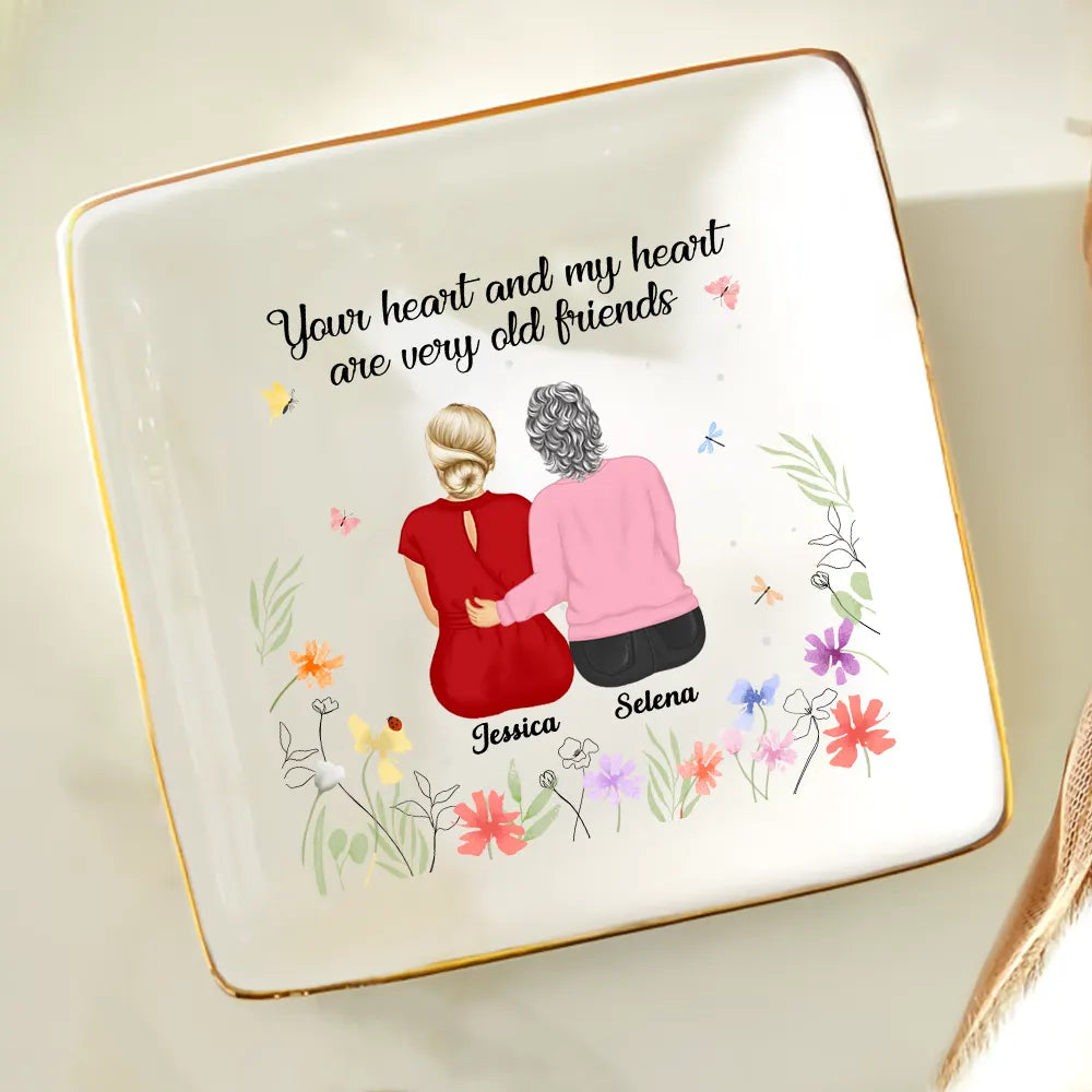 Gift For Bestie, Gift For Sisters, Gifts For Colleagues - Your Heart And My Heart Are Very Old Friends Friendship - Personalized Ring Dish
