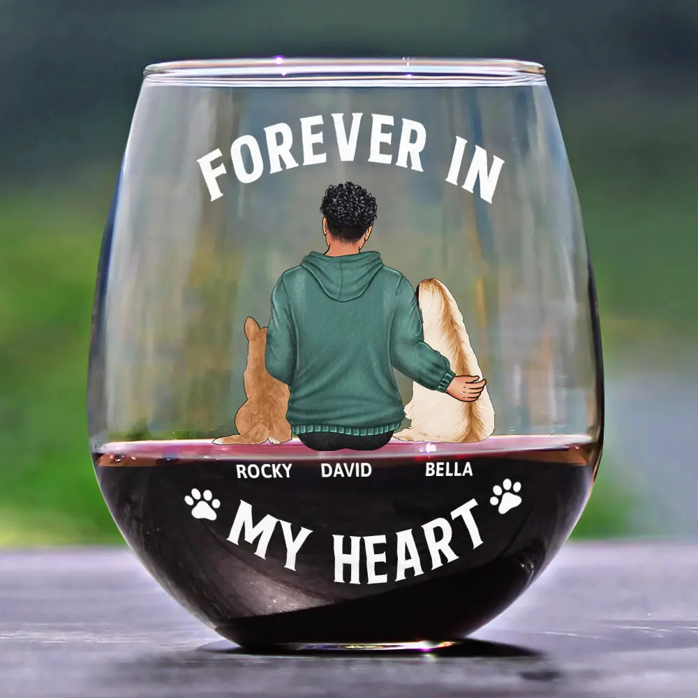 Dog Lovers, Dog Mom, Dog Dad, Pet Lovers - A Bond That Can't Be Broken Dog Mom Dog Dad - Personalized Stemless Wine Glass