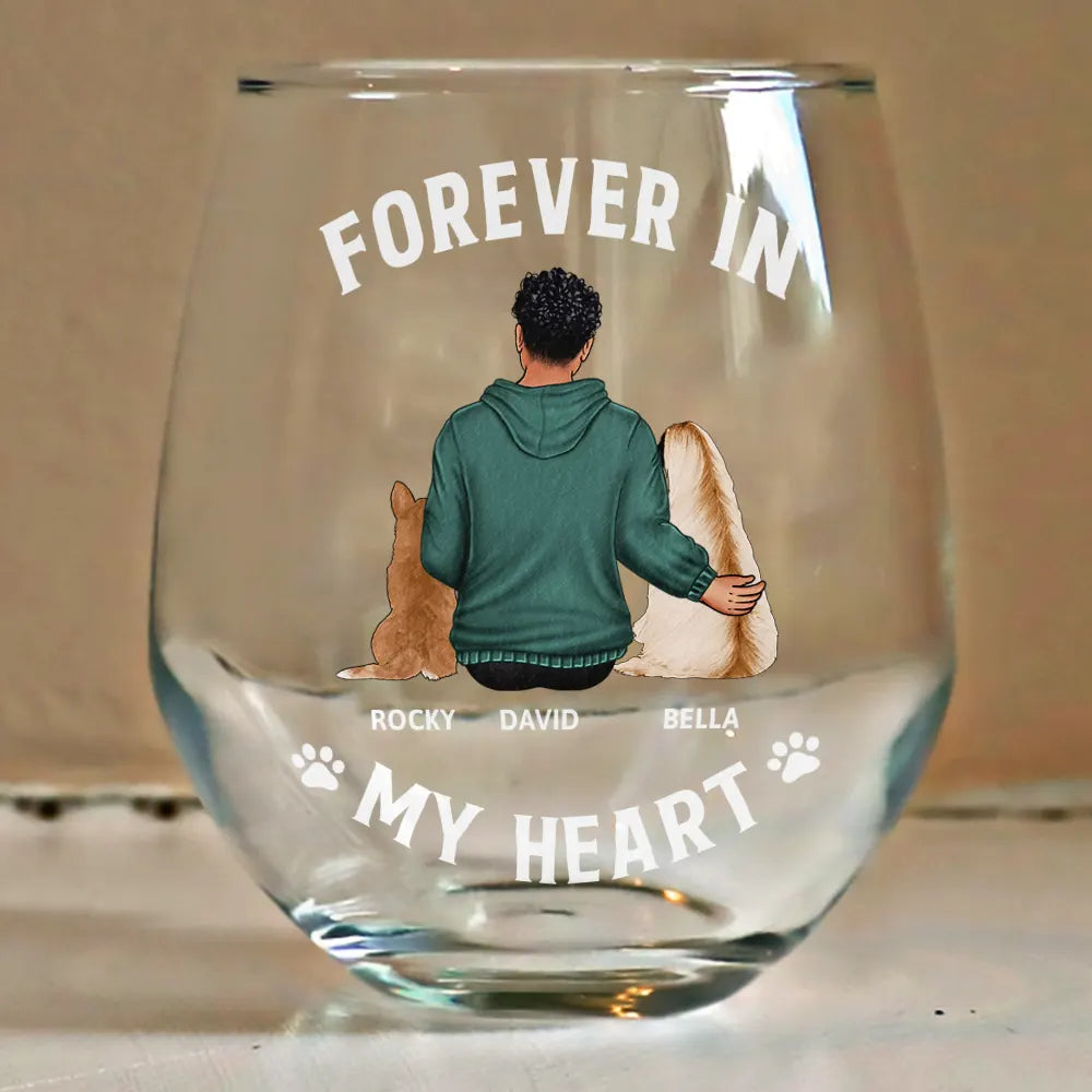 Dog Lovers, Dog Mom, Dog Dad, Pet Lovers - A Bond That Can't Be Broken Dog Mom Dog Dad - Personalized Stemless Wine Glass