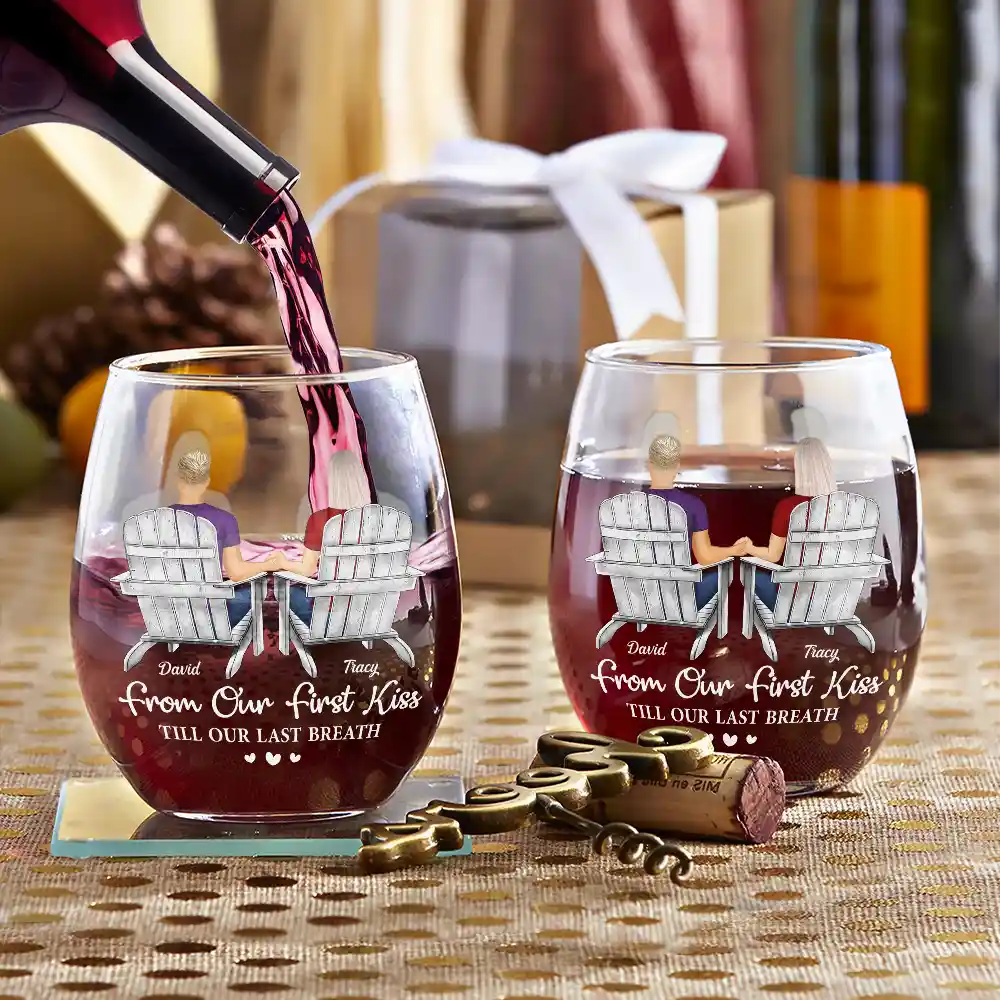 Gift For Couples, Gift For Husband, Gift For Wife, Gift For Boyfriend, Gift For Girlfriend - You And Me We Got This Anniversary Couple - Personalized Stemless Wine Glass