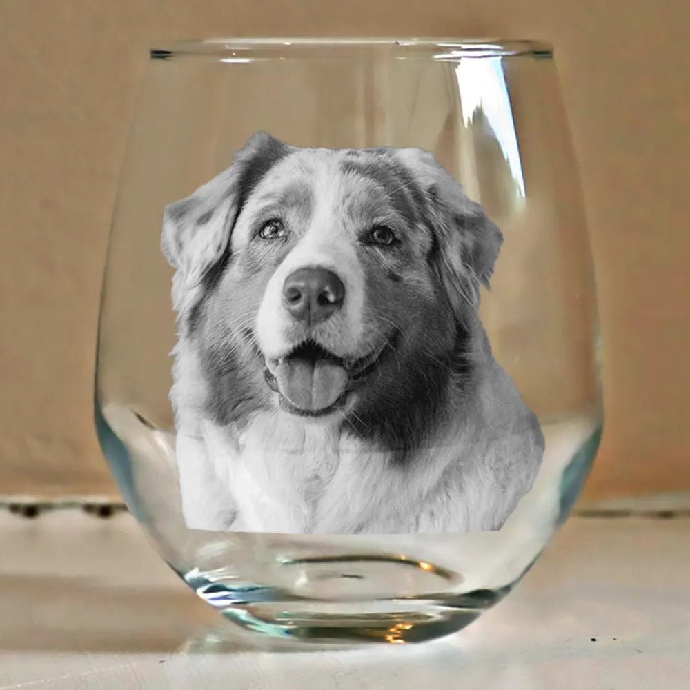 Dog Lovers, Pet Lovers, Cat Lovers - Custom Photo Dog Cat Pet Family - Personalized Stemless Wine Glass
