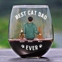 Cat Lovers, Cat Mom, Pet Lovers, Cat Dad - A Bond That Can't Be Broken Cat Mom Cat Dad - Personalized Stemless Wine Glass