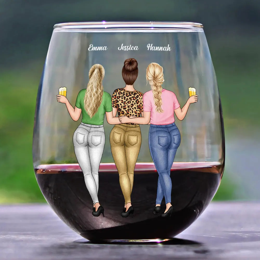 Gift For Bestie, Gifts For Colleagues - A Friend Is God's Way Of Making Sure We Never Walk Alone - Personalized Stemless Wine Glass
