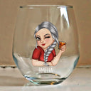 Gift For Grandma, Gift For Mother, Gift For Women, Gift For Yourself - Wife Mom Grandma - Personalized Stemless Wine Glass
