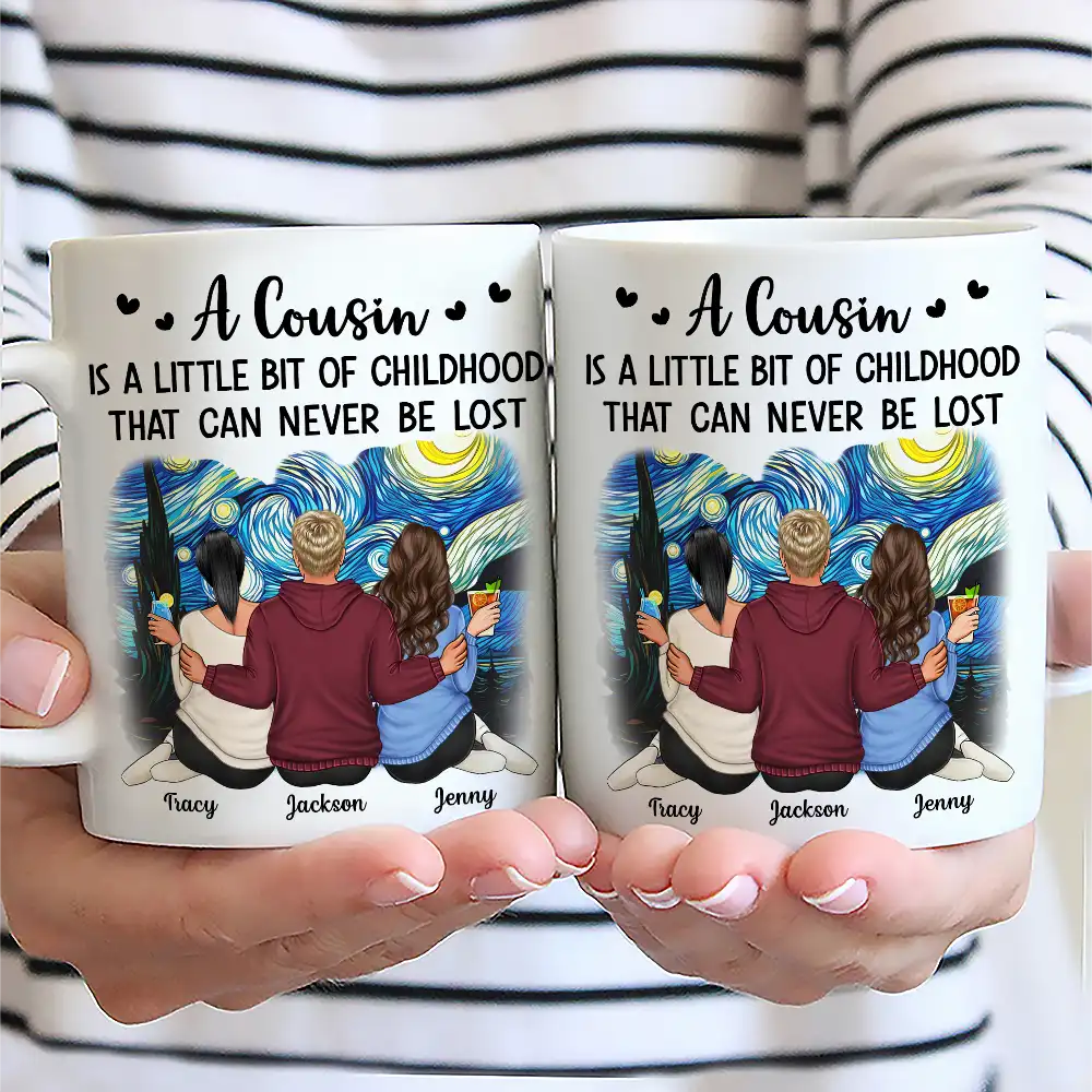 Gift For Sibling,Gift For Brothers,Gift For Sisters,Family,Happy - A Cousin Is A Little Bit Of Childhood - Personalized Mug