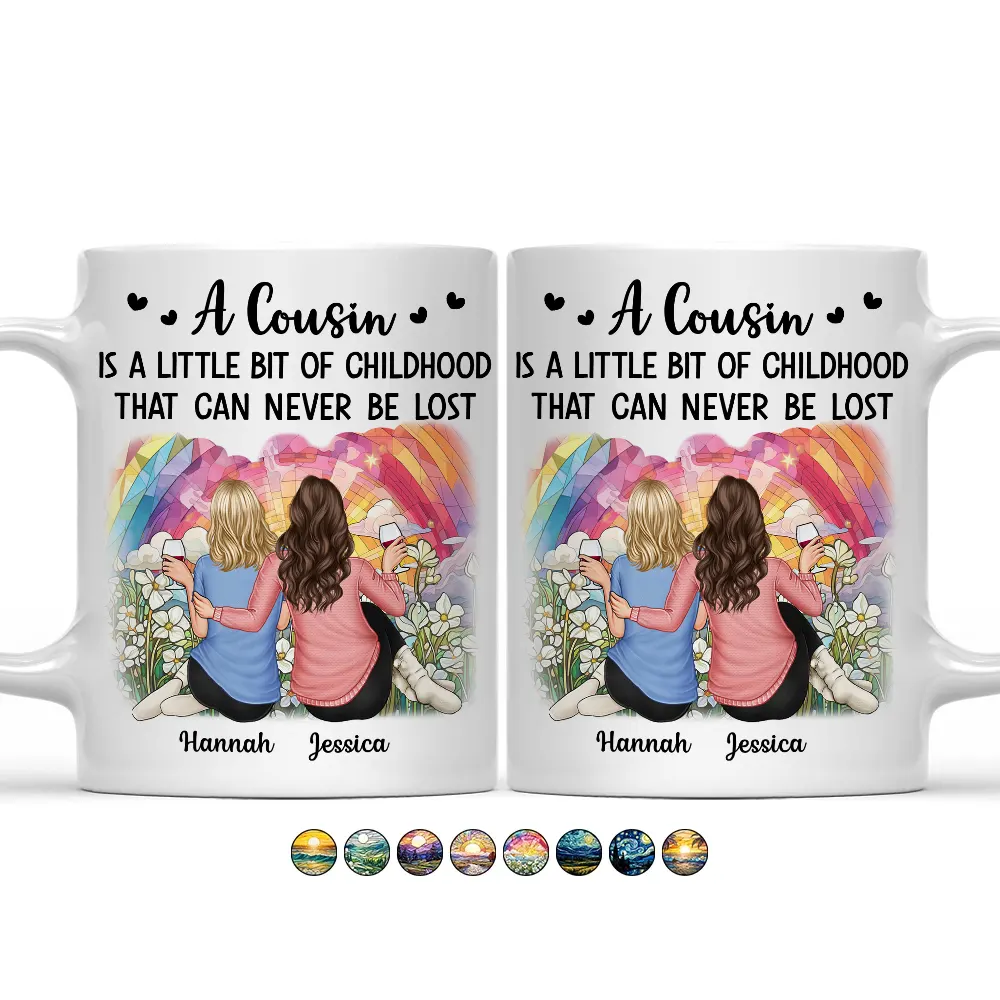 Gift For Sibling,Gift For Brothers,Gift For Sisters,Family,Happy - A Cousin Is A Little Bit Of Childhood - Personalized Mug