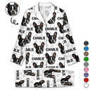 Dog Lovers, Pet Lovers, Cat Lovers, Pet Mom, Pet Dad, Dog Mom, Dog Dad - Custom Photo Funny Pet Face Pattern Dog Cat Family - Personalized Long Pajamas Set
