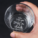 Gift For Husband, Gift For Couples - Couple I Love You To The Moon And Back From Wife To Husband - Personalized Engraved Whiskey Glass