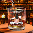 Gift For Couples, Gift For Husband, Gift For Boyfriend - Couple Kissing Congrats On Being My Husband - Personalized Whiskey Glass